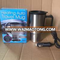 Car Electric Travel Mug 12V Insulated Stainless Steel Heating thermos mug USB mug