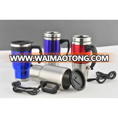 12v stainless steel USB heated travel mug(HY-A010 with red color paint)