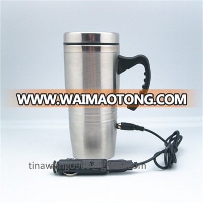 Wholesales 12V stainless steel auto electric travel heated thermo mug with USB