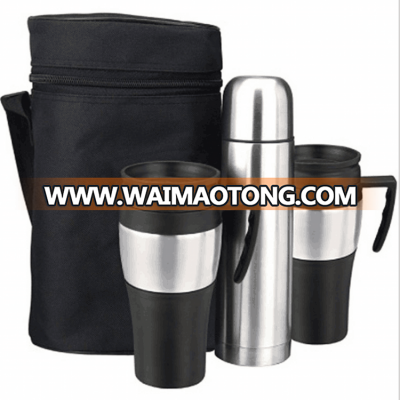 3pcs vacuum flask thermos promotions gifts (500ml vacuum flask+220ml coffee mug)