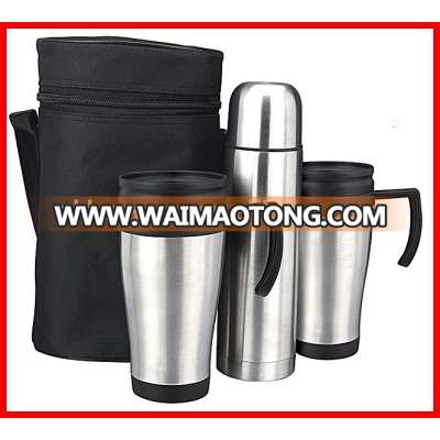 Chinese stainless steel vacuum flask and coffee mug gift set