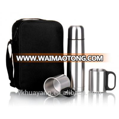 500ml stainless steel vacuum flask and 220ml Thermo mug travel gift set customzied (HY-E016)