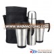 stainless steel vacuum flask gifts set 2pcs travel mugs + 500ml vacuum flask with bag sets