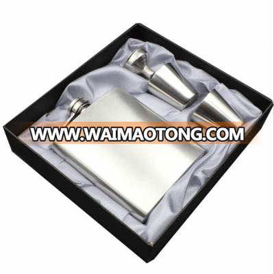 Customized 9oz stainless steel 18/8 hip flask set with gift box packing