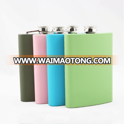 Wholesale 7oz wine stainless steel 304 hip flask with leather wrap